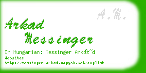 arkad messinger business card